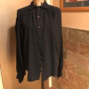 Dolman sleeved pleated roomy poets shirt